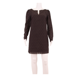 MINT VELVET Womens Shift Dress Black Spotted Long Sleeve Short UK 12