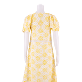 ALICE & OLIVIA Womens A-Line Dress Yellow Floral Short Sleeve Midi UK 8