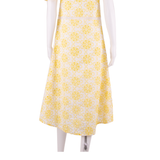 ALICE & OLIVIA Womens A-Line Dress Yellow Floral Short Sleeve Midi UK 8