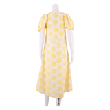 ALICE & OLIVIA Womens A-Line Dress Yellow Floral Short Sleeve Midi UK 8