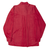 GIEGO 2 COMPANY Mens Plain Shirt Red 90s Long Sleeve S