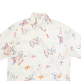 CITRON Womens Printed Shirt Cream Collared Animal Print L