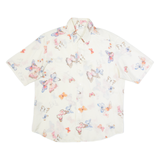 CITRON Womens Printed Shirt Cream Collared Animal Print L