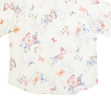 CITRON Womens Printed Shirt Cream Collared Animal Print L