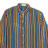 CITY LIFE Womens Printed Shirt Black Collared Long Sleeve Striped L