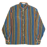 CITY LIFE Womens Printed Shirt Black Collared Long Sleeve Striped L