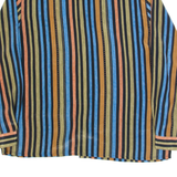 CITY LIFE Womens Printed Shirt Black Collared Long Sleeve Striped L