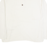 EXPLORALIA Womens Shirt Cream Button Neck Long Sleeve L