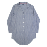 TOMMY HILFIGER Star All Over Print Long Tail Womens Oversized Shirt Blue M