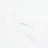 VOGELSANG Womens Blouse White Button Neck UK 10