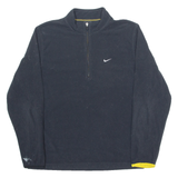 NIKE Mens Fleece Black 1/4 Zip Tight Knit L