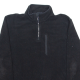 NAUTICA Mens Fleece Black 1/4 Zip Tight Knit L
