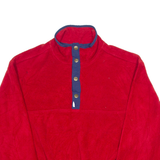 WOOLRICH Mens Jumper Red Button Neck 90s Tight Knit L