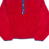 WOOLRICH Mens Jumper Red Button Neck 90s Tight Knit L