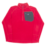 THE North FACE Mens Fleece Red 1/4 Zip Tight Knit L