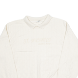 COTTON TO THE CORE Maryland Mens Jumper Cream Collared 90s Tight Knit S