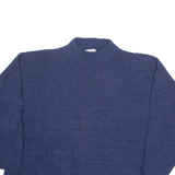 MATHIAS Womens Jumper Blue High Neck Tight Knit XL