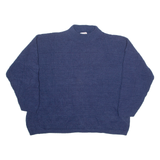 MATHIAS Womens Jumper Blue High Neck Tight Knit XL