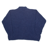 MATHIAS Womens Jumper Blue High Neck Tight Knit XL