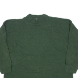 SPUNKY Mens Jumper Green High Neck Tight Knit 2XL