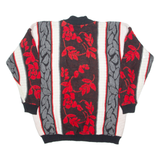 COURTNEY'S CLOSET Womens Jumper Black Floral High Neck 90s Tight Knit M