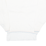 COTTON HARBOUR Womens Jumper Cream Floral Collared 90s Tight Knit M