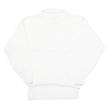 COTTON HARBOUR Womens Jumper Cream Floral Collared 90s Tight Knit M