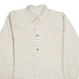 MENS COMPANY Mens Plain Shirt Beige Long Sleeve M