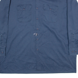 DICKIES Mens Worker Shirt Blue Long Sleeve 2XL