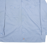 DICKIES Mens Worker Shirt Blue Long Sleeve 2XL