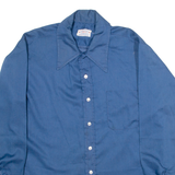 DONLIN Mens Plain Shirt Blue Long Sleeve L