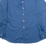 DONLIN Mens Plain Shirt Blue Long Sleeve L