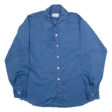 DONLIN Mens Plain Shirt Blue Long Sleeve L