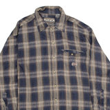 ZIZA SPORT Mens Flannel Shirt Blue Check Long Sleeve M