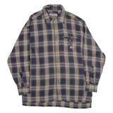 ZIZA SPORT Mens Flannel Shirt Blue Check Long Sleeve M