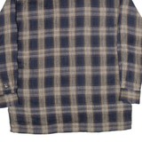 ZIZA SPORT Mens Flannel Shirt Blue Check Long Sleeve M