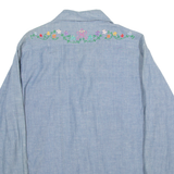 VENETO Womens Shirt Blue Floral Long Sleeve M