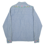 VENETO Womens Shirt Blue Floral Long Sleeve M