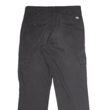 DICKIES Flex Workwear Cargo Mens Trousers Black Slim Tapered W32 L30