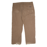 DICKIES Workwear Mens Canvas Trousers Brown Relaxed Straight W42 L30