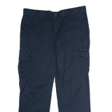 DICKIES Flex Workwear Cargo Mens Trousers Blue Regular Straight W40 L32