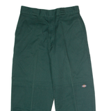 DICKIES Workwear Mens Twill Trousers Green Loose Straight W32 L27
