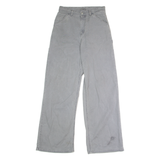 CARHARTT WIP Jeans Carpenter Womens Canvas Trousers Grey Loose Wide-Leg W26 L31