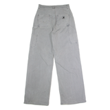 CARHARTT WIP Jeans Carpenter Womens Canvas Trousers Grey Loose Wide-Leg W26 L31
