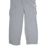 CARHARTT WIP Cargo Womens Canvas Trousers Grey Regular Straight W28 L32