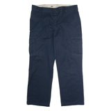 DICKIES Flex Workwear Cargo Mens Trousers Blue Regular Straight W38 L30