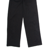 DICKIES Worker Crop Roll Hem Womens Twill Trousers Black Straight W27 L27