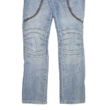 POIS Low Waist Distressed Womens Jeans Blue Slim Skinny Stone Wash W26 L31