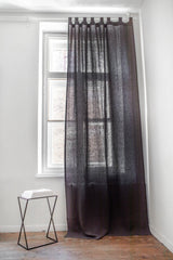 Tab top linen curtain