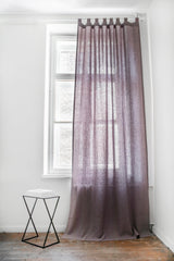 Tab top linen curtain